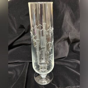 Rare~Vintage 1950’s~Horiguchi~Bamboo Etched~Cristal D'Arques~Champagne Glass~G13